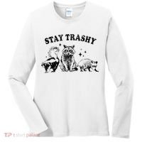 Funny Stay Trashy Raccoons Opossums Possums Animals Lover Women's Long Sleeve Shirt thumb 0