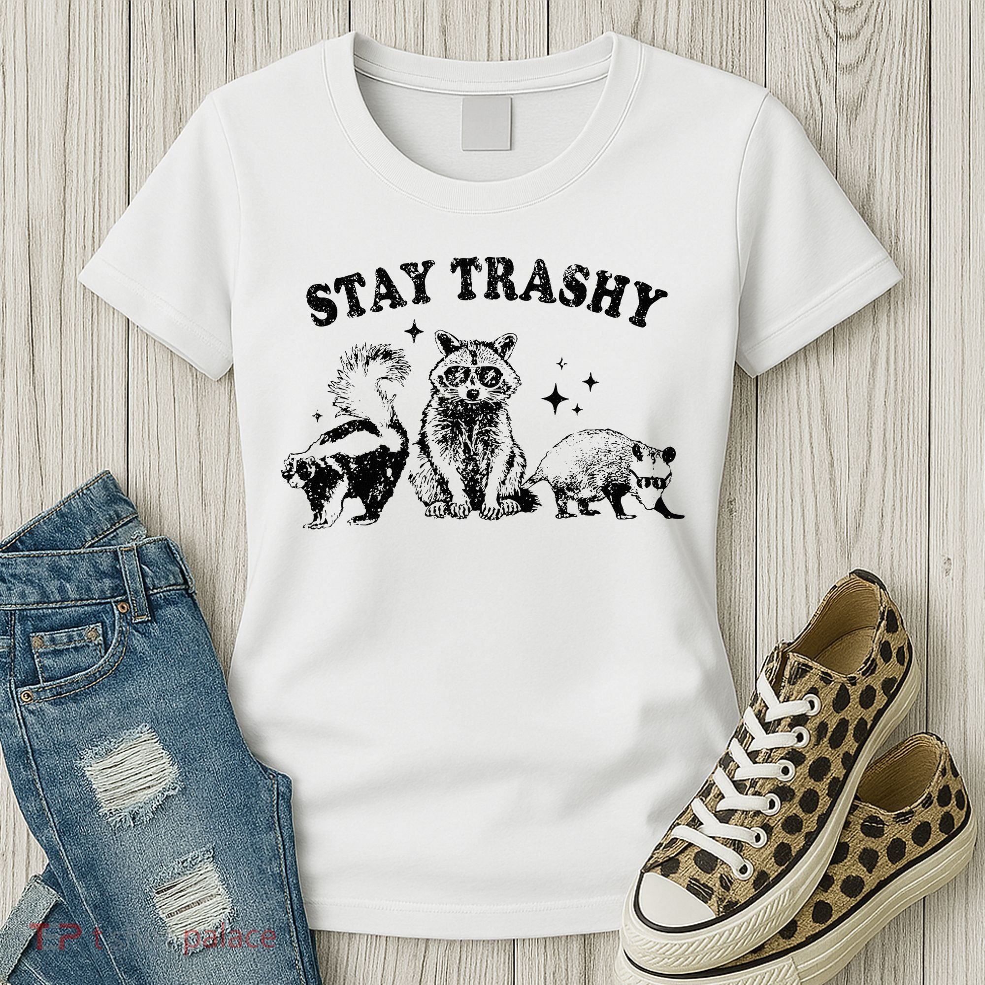 Funny Stay Trashy Raccoons Opossums Possums Animals Lover Women's T-Shirt