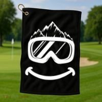 Fun Ski Tee Skiing Gift Idea Funny Snowboard Gift Golf Towel thumb 1