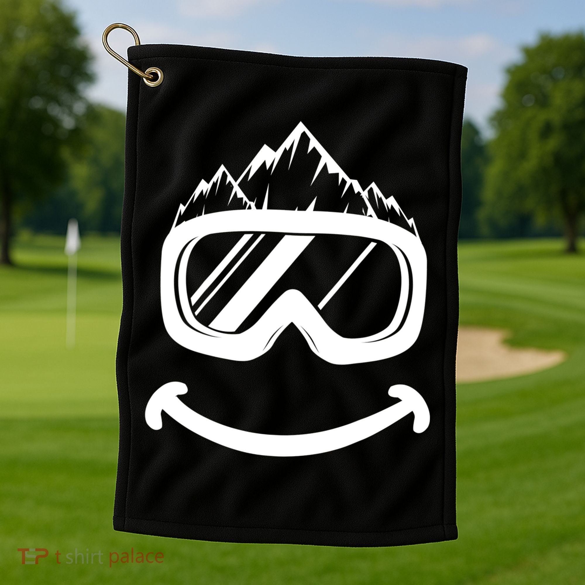 Fun Ski Tee Skiing Gift Idea Funny Snowboard Gift Golf Towel