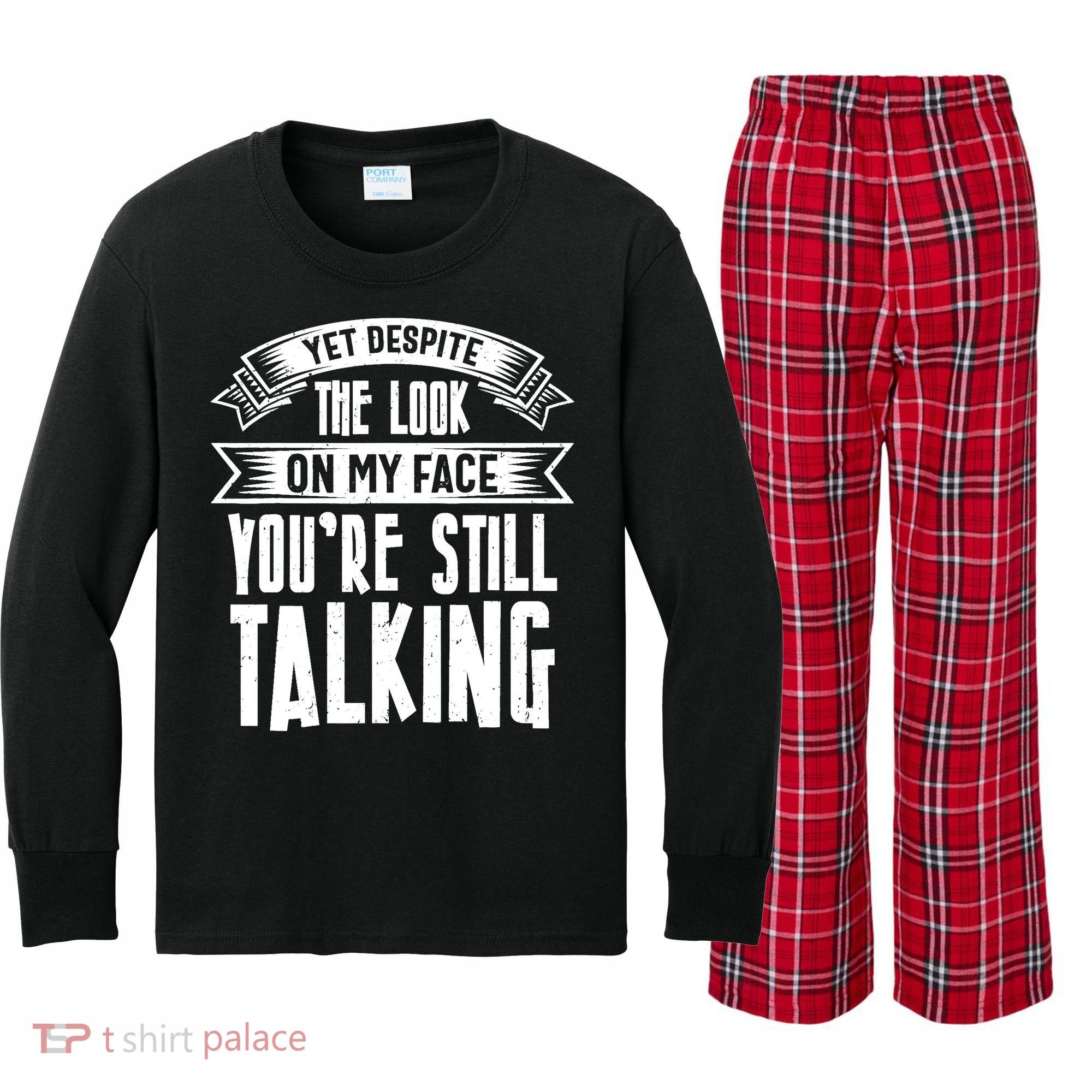 Funny Sarcasm Tee, Sarcastic Humor, Antisocial Humor Kids Long Sleeve Plaid Pajama Set