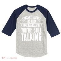 Funny Sarcasm Tee, Sarcastic Humor, Antisocial Humor Kids Colorblock Raglan Jersey thumb 0