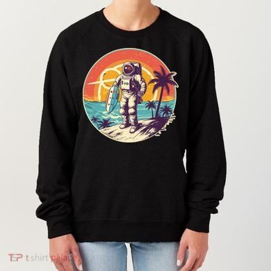 Funny Summer Time Surfing Astronaut Women's Sweatshirt