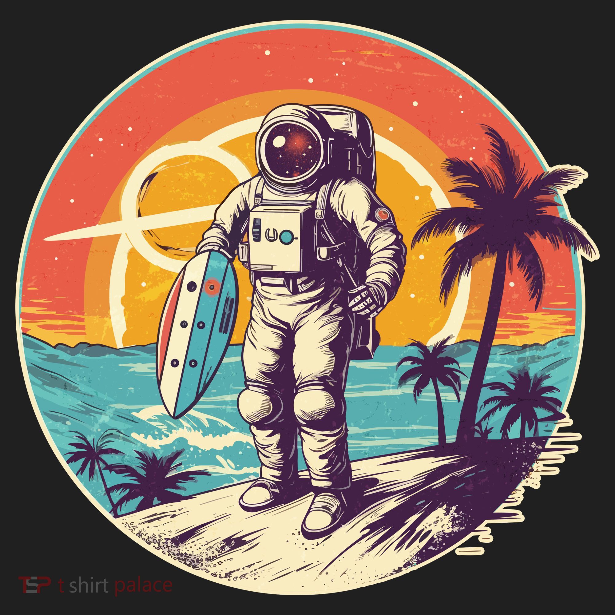 Funny Summer Time Surfing Astronaut Women's Sweatshirt