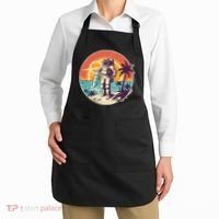 Funny Summer Time Surfing Astronaut Apron thumb 2