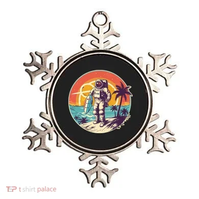 Funny Summer Time Surfing Astronaut Ornament