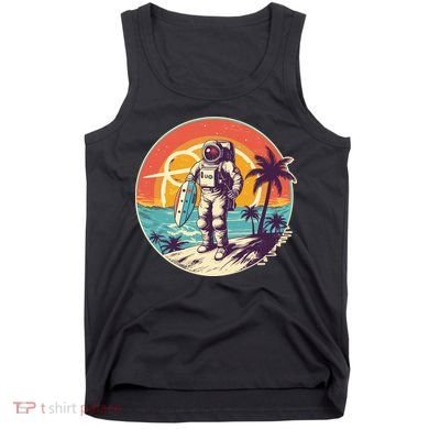 Funny Summer Time Surfing Astronaut Tank Top