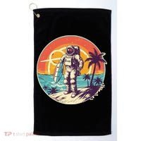 Funny Summer Time Surfing Astronaut Golf Towel thumb 0