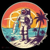 Funny Summer Time Surfing Astronaut Kids Sweatshirt thumb 2