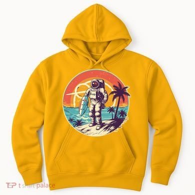 Funny Summer Time Surfing Astronaut Hoodie