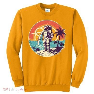 Funny Summer Time Surfing Astronaut Sweatshirt
