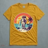 Funny Summer Time Surfing Astronaut T-Shirt thumb 5