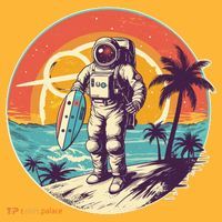 Funny Summer Time Surfing Astronaut Hat thumb 2