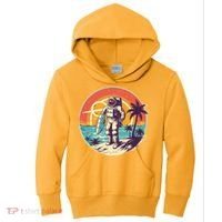 Funny Summer Time Surfing Astronaut Kids Hoodie thumb 0