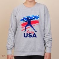Fencing Support The Team Fencing Player Usa Flag Women's Sweatshirt thumb 0