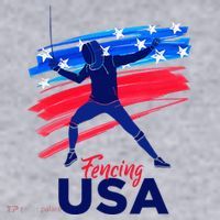 Fencing Support The Team Fencing Player Usa Flag Women's Sweatshirt thumb 2