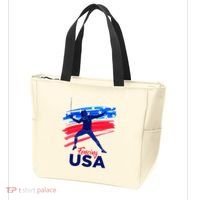 Fencing Support The Team Fencing Player Usa Flag Tote Bag thumb 3