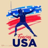 Fencing Support The Team Fencing Player Usa Flag Tote Bag thumb 4