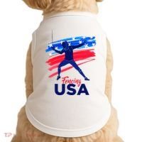Fencing Support The Team Fencing Player Usa Flag Doggie Tank thumb 0