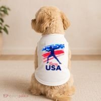 Fencing Support The Team Fencing Player Usa Flag Doggie Tank thumb 2