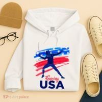 Fencing Support The Team Fencing Player Usa Flag Hoodie thumb 4