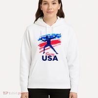 Fencing Support The Team Fencing Player Usa Flag Hoodie thumb 5