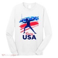 Fencing Support The Team Fencing Player Usa Flag Long Sleeve Shirt thumb 0