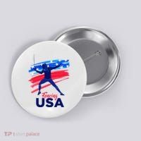 Fencing Support The Team Fencing Player Usa Flag Button thumb 0