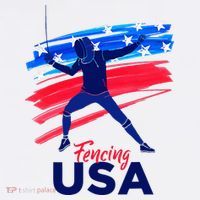 Fencing Support The Team Fencing Player Usa Flag Button thumb 1