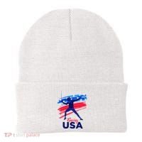 Fencing Support The Team Fencing Player Usa Flag Beanie thumb 0