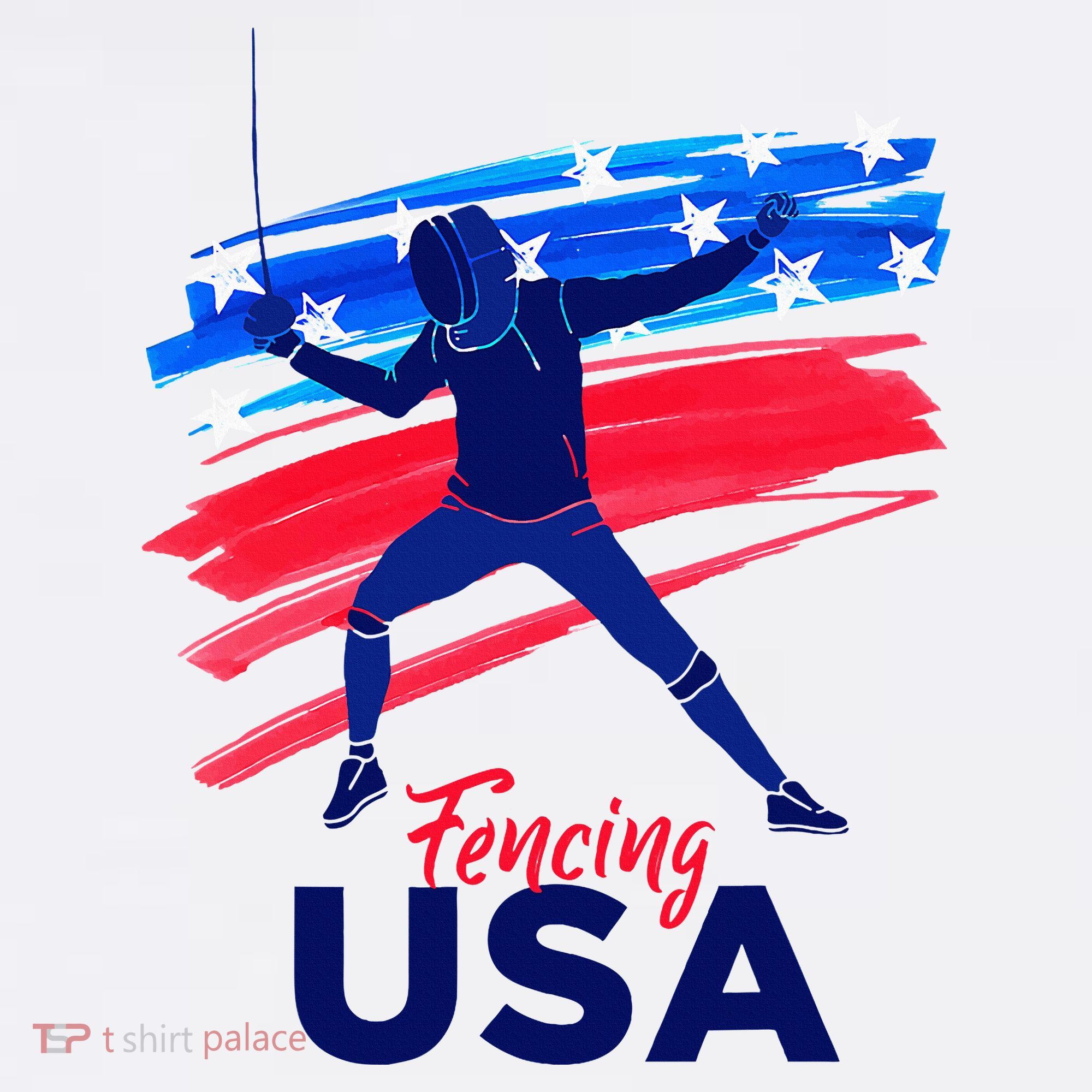 Fencing Support The Team Fencing Player Usa Flag Ornament