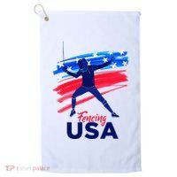 Fencing Support The Team Fencing Player Usa Flag Golf Towel thumb 0