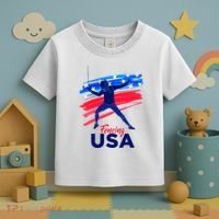 Fencing Support The Team Fencing Player Usa Flag Toddler T-Shirt thumb 3