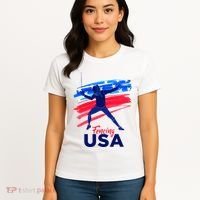 Fencing Support The Team Fencing Player Usa Flag Women's T-Shirt thumb 4