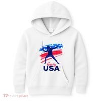 Fencing Support The Team Fencing Player Usa Flag Kids Hoodie thumb 0