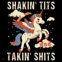 Funny Shakin Tits And Takin Shits Retro Unicorn Sarcasm Coffee Mug thumb 5