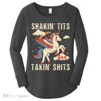 Funny Shakin Tits And Takin Shits Retro Unicorn Sarcasm Women's Perfect Tri Tunic Long Sleeve Shirt thumb 0