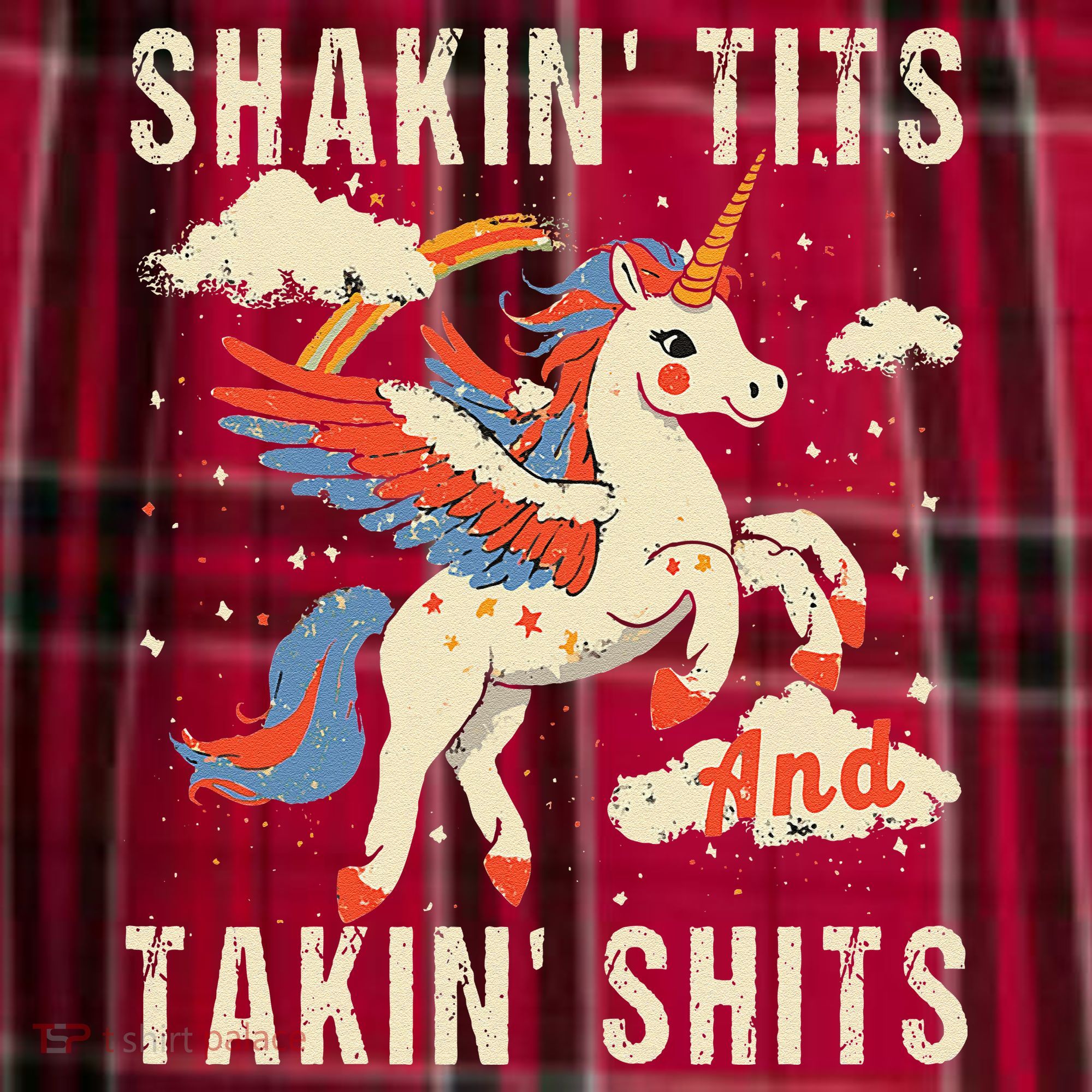 Funny Shakin Tits And Takin Shits Retro Unicorn Sarcasm Men's Flannel Plaid Pajama Pants