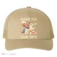 Funny Shakin Tits And Takin Shits Retro Unicorn Sarcasm Yupoong Adult 5-Panel Trucker Hat thumb 0