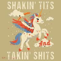 Funny Shakin Tits And Takin Shits Retro Unicorn Sarcasm Mousepad thumb 1