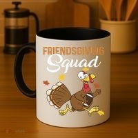 Friendsgiving Squad Thanksgiving Party Run Football Turkey Cute Gift Coffee Mug thumb 4