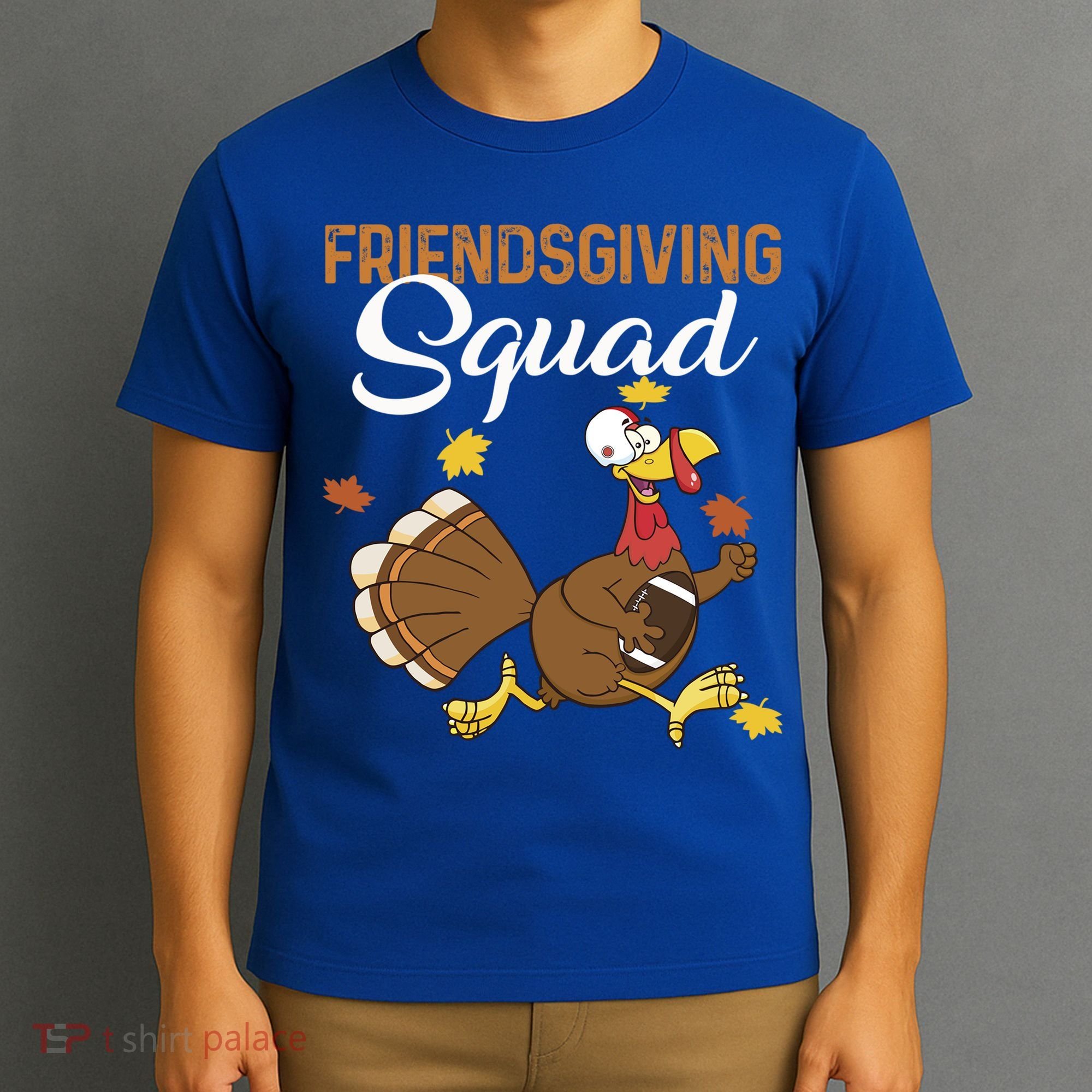 Friendsgiving Squad Thanksgiving Party Run Football Turkey Cute Gift T-Shirt