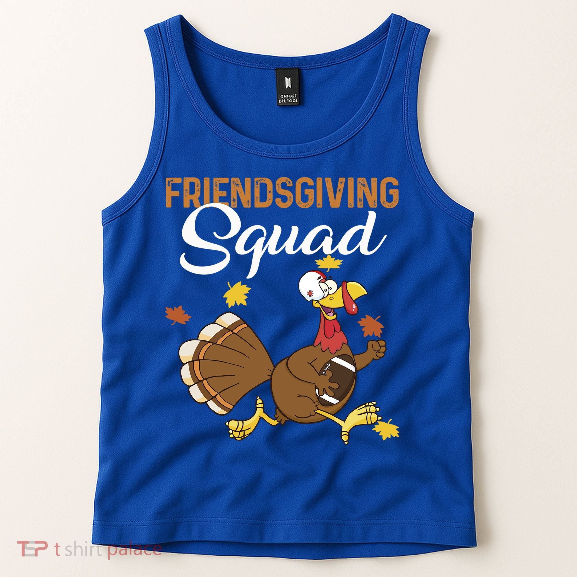 Friendsgiving Squad Thanksgiving Party Run Football Turkey Cute Gift Tank Top