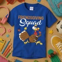 Friendsgiving Squad Thanksgiving Party Run Football Turkey Cute Gift Kids T-Shirt thumb 3
