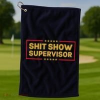 Funny Supervisor TShirts Shit Show Supervisor Funny Mom Boss Manager Teacher Gift Shirt Golf Towel thumb 1