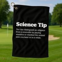 Funny Science Tip How To Distinguish A Alligator From A Crocodile Golf Towel thumb 1