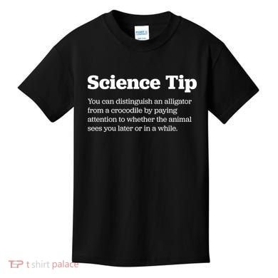 Funny Science Tip How To Distinguish A Alligator From A Crocodile Kids T-Shirt