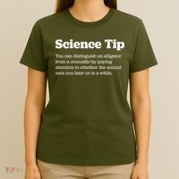 Funny Science Tip How To Distinguish A Alligator From A Crocodile T-Shirt thumb 4