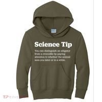 Funny Science Tip How To Distinguish A Alligator From A Crocodile Kids Hoodie thumb 0
