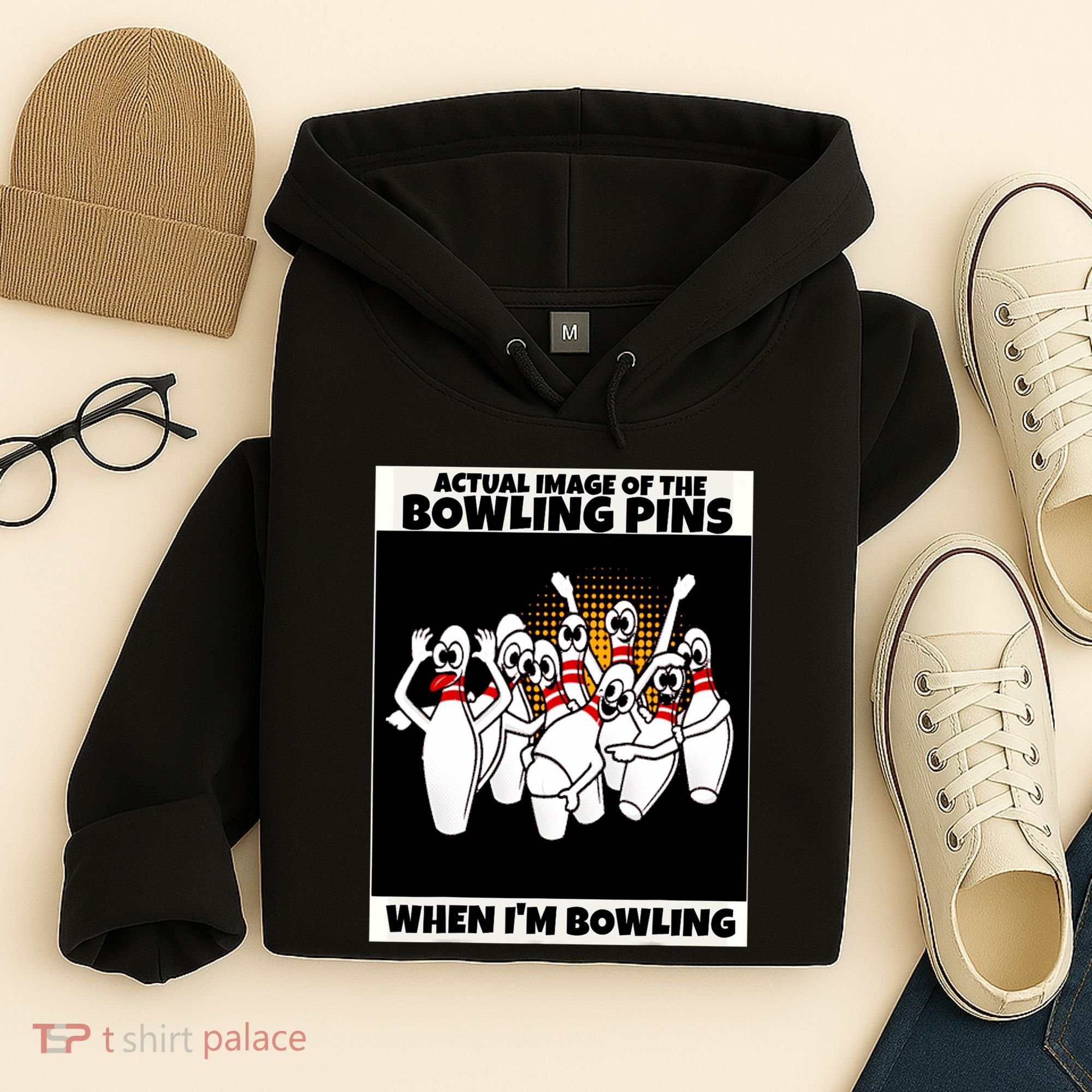 Funny Seven Ten Pin Laughing Mocking Bowling Hoodie